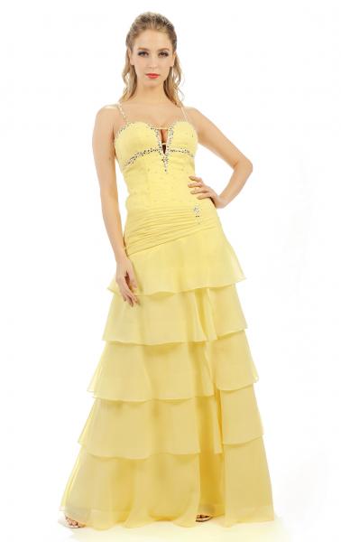 Abendkleid WD14127 gelb / orange